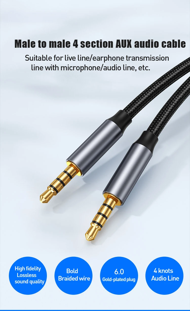 Cable De Extension Macho A Macho De 4 Polos De 3 5mm Con Microfono Adaptador De Audio Estereo Compatible Con Iphone Ipad Smartphones Y Tabletas Aliexpress