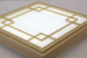 

Japanese Style Tatami Wood led Ceiling light Pinus Sylvestris Ultrathin Natural Color Square Grid Paper Ceiling Lamp Fixture