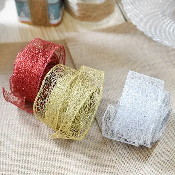 

Meetee 10/20M 5cm Organza Christmas Ribbon for Wedding Decoration Red Grid Ribbons Tape DIY Caft Tree Ornament Webbings Trims