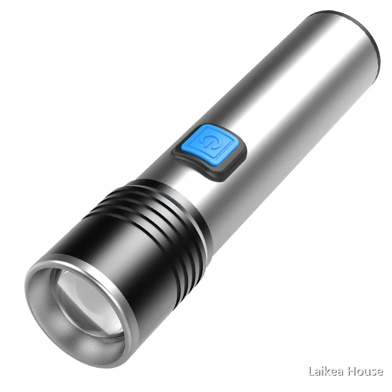 New LED Mini Flashlight Strong Light USB Charging Portable Adjustable Focus Outdoor Lighting Gift Small 3 Modes | Освещение
