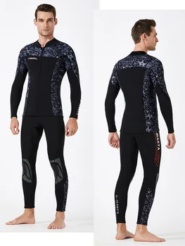 

Men's Women’s 3mm Wetsuits Jacket & Pants Long Sleeve Neoprene Wetsuits Top Bottom Surfing Scuba Diving Snorkeling Swimming Suit