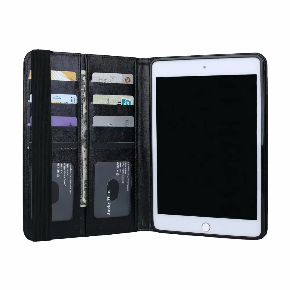 Чехол для планшета ipad Mini1/2/3/4/5 кошелек-Карточница масло из вощеной кожи кожаный чехол-книжка с подставкой ремешком с набор ручек