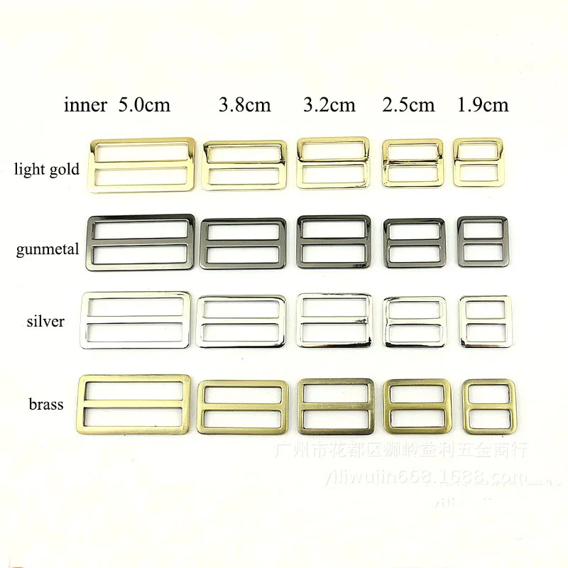 

20pcs 20-50mm Bags Strap Buckles Metal Slider Tri Glide Adjust Belt Buckle for Webbing Shoes Clothes Leather Part Accessories