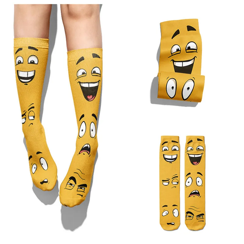 Funny Expression Printed Kawaii Socks New Men Women's Cotton Socks Novelty Harajuku Cartoons