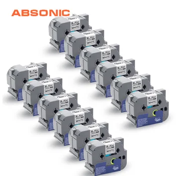 

Absonic 12PCS Label Tape TZe-261 TZ-261 Black on White 36mm Cartridge Ribbon Tape for Brother P-Touch PT9700PC PT9800PCN Printer