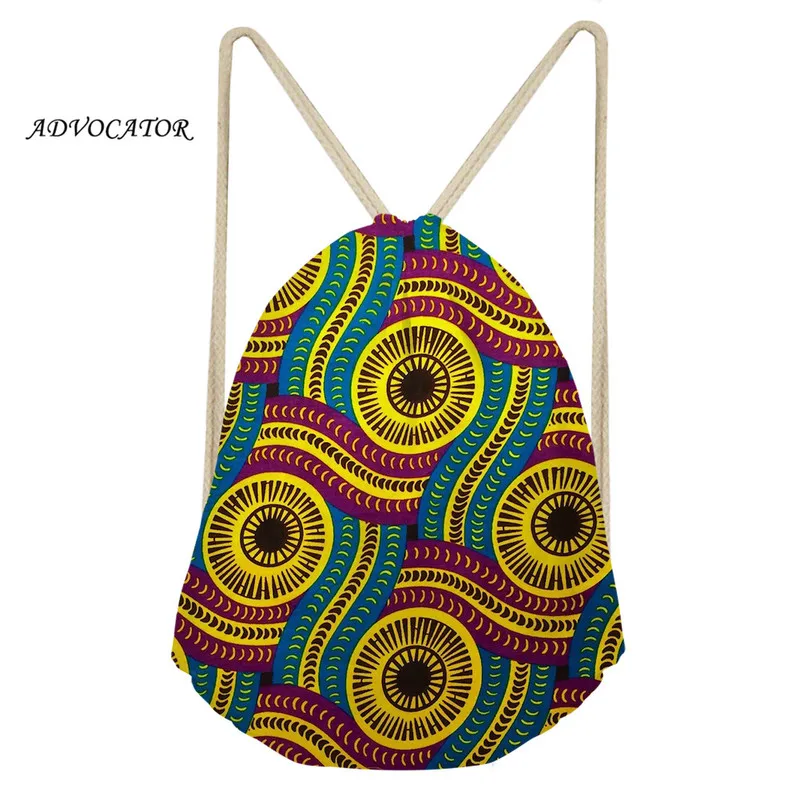 

ADVOCATOR Women's African Elements Bohemian Pattern Drawstring Bag Girls Daily Storage Draw String Backpack Shoes Bag Sporttas