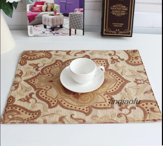 

European high-end luxury rural style fabric western mat Simple modern insulation pad Table runner