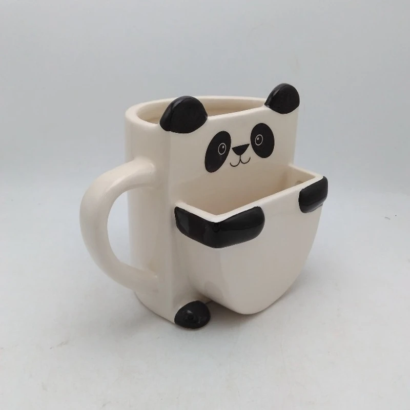3D мультфильм панда кофейные кружки двойное печенье керамические чайные чашки Творческий знак посуда для напитков рождественские подарки