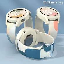 

Printing silicone strap For Samsung Galaxy watch 4 3 45mm 41mm/Active 2 46mm/42mm Gear S3 bracelet For Huawei GT/2e 20/22mm band