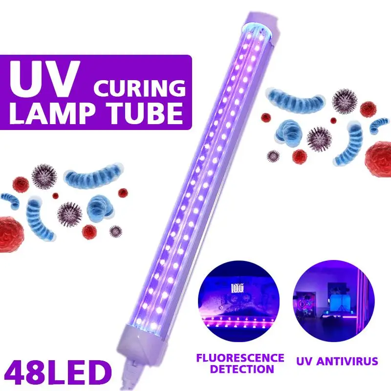 

UV Disinfection Lamp 13W 48LEd Portable Small UV Ozone Lamp Battery Power germicidal Sterilization lamp Home Travel Ultraviolet