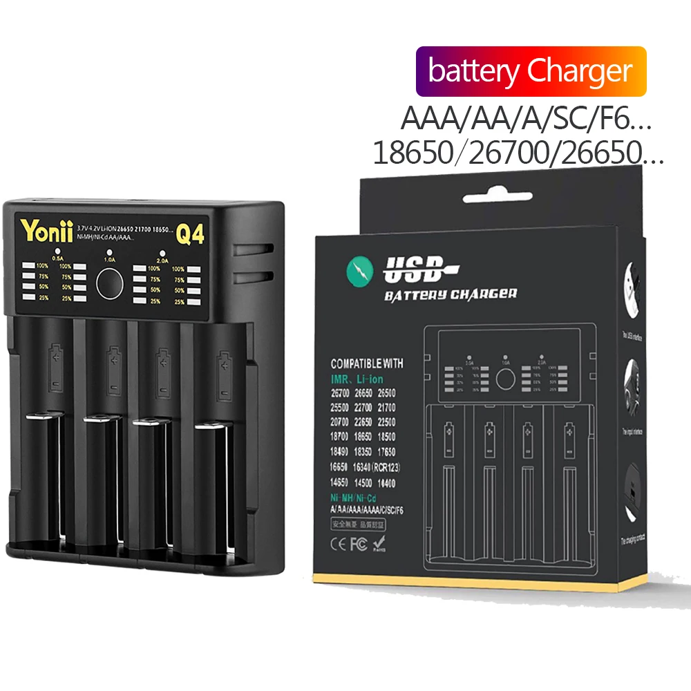 Умное зарядное устройство IMR Ni MH Cd A AA AAA C SC F6 литиевая батарея 18650 26650 21700 литий
