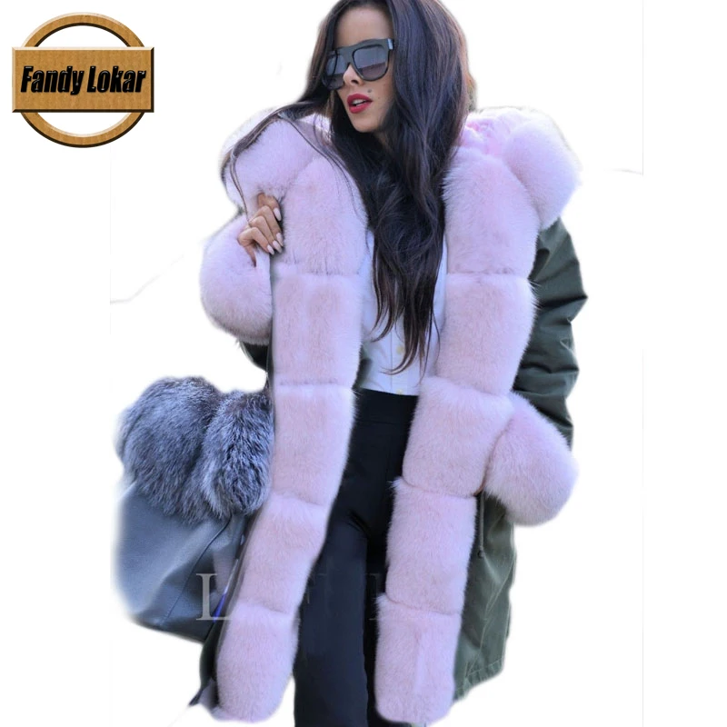 Женская меховая парка Fandy Lokar FL зимняя женская куртка Модная из натурального