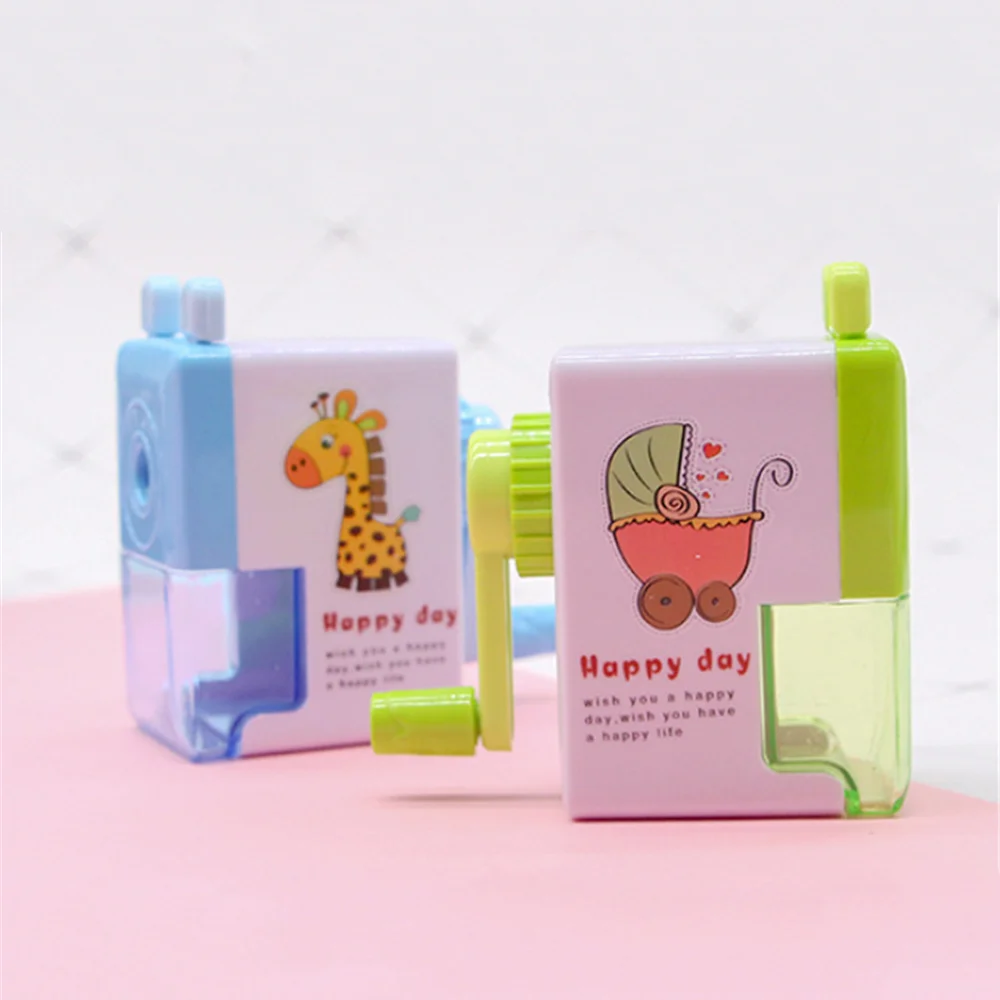 1 шт. точилка для карандашей с рисунком кота слона Kawaii Канцелярские Принадлежности Детские подарки милые ручные ручки резак школьные офисные принадлежности