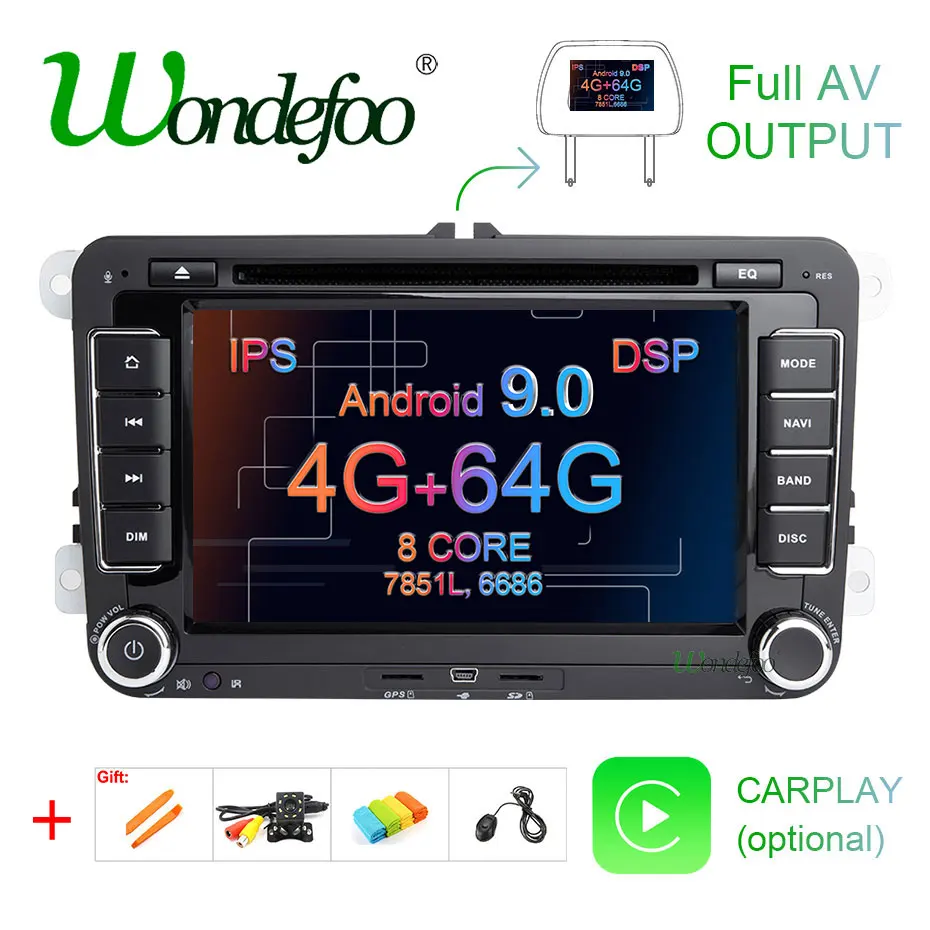 Автомагнитола 2 din Android 10 для VW PASSAT B6 CC B7 POLO GOLF 5 6 Tiguan Fabia быстрая сиденья Altea Leon 2din