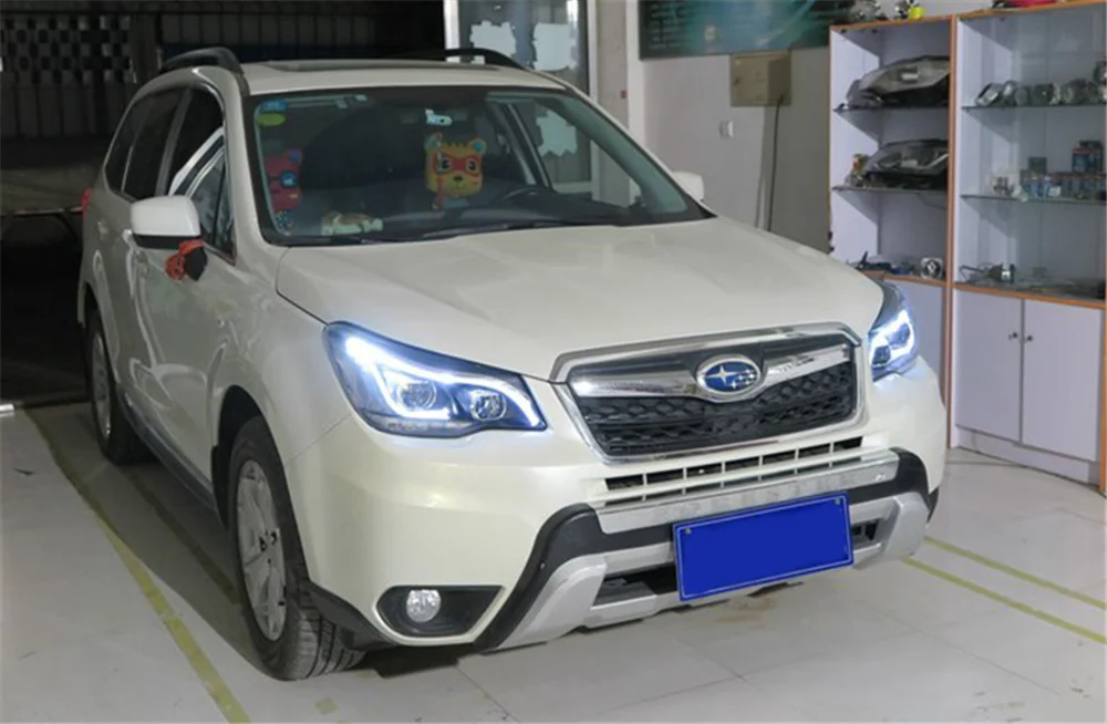 Пара для Subaru Forester светодиодный фары 201- Forester HID фары биксеноновые фары Противотуманные фары Дневные ходовые огни двойные линзы