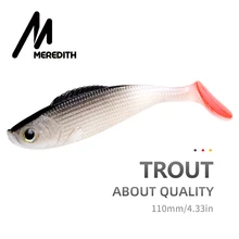 MEREDITH Trout 3D Fish Lifelike Lures 10PCS/lot 13g/110mm  Hot Model Fishing Soft