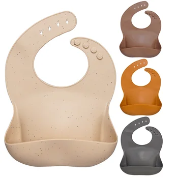 

Customized Newborns Baby Bibs Solid Silicone Feeding Breastplate Waterproof Baberos Bebe Burp Cloths Drooling Babador Baby Stuff