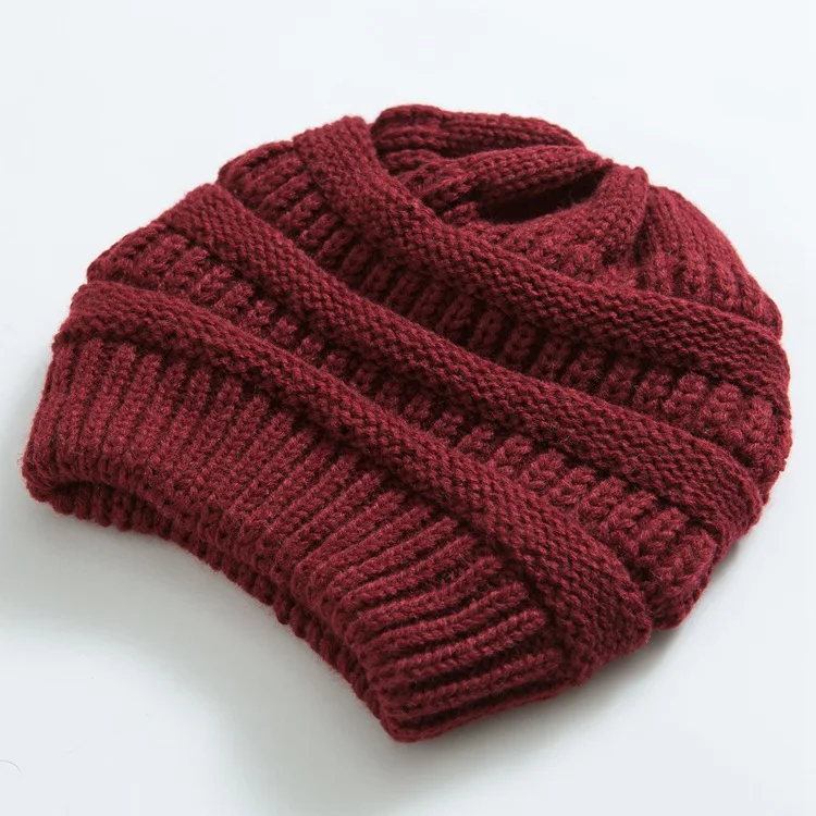 Осенне-зимняя однотонная женская шапка бини вязаная теплая шерстяная шапка эластичная уличная Лыжная шапка с черепом для мужчин и женщин унисекс