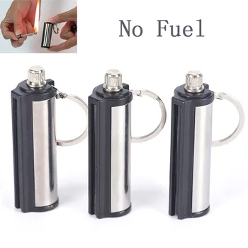 

Durable Outdoor Emergency Flint Fire Starter Keyring Bag Purse Car Key Chain Silver Survival Endless Match Box Keychain Gift New