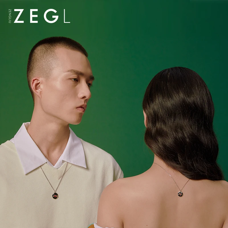 

ZEGL designer 925 silver couple coin necklace sterling silver clavicle chain Valentine's Day gift for men and women