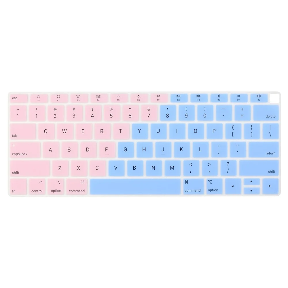 Силиконовая крышка клавиатуры для Macbook NEW Air 13 с дисплеем retina и сенсорной идентификацией модели A1932 - Цвет: Pink to Blue