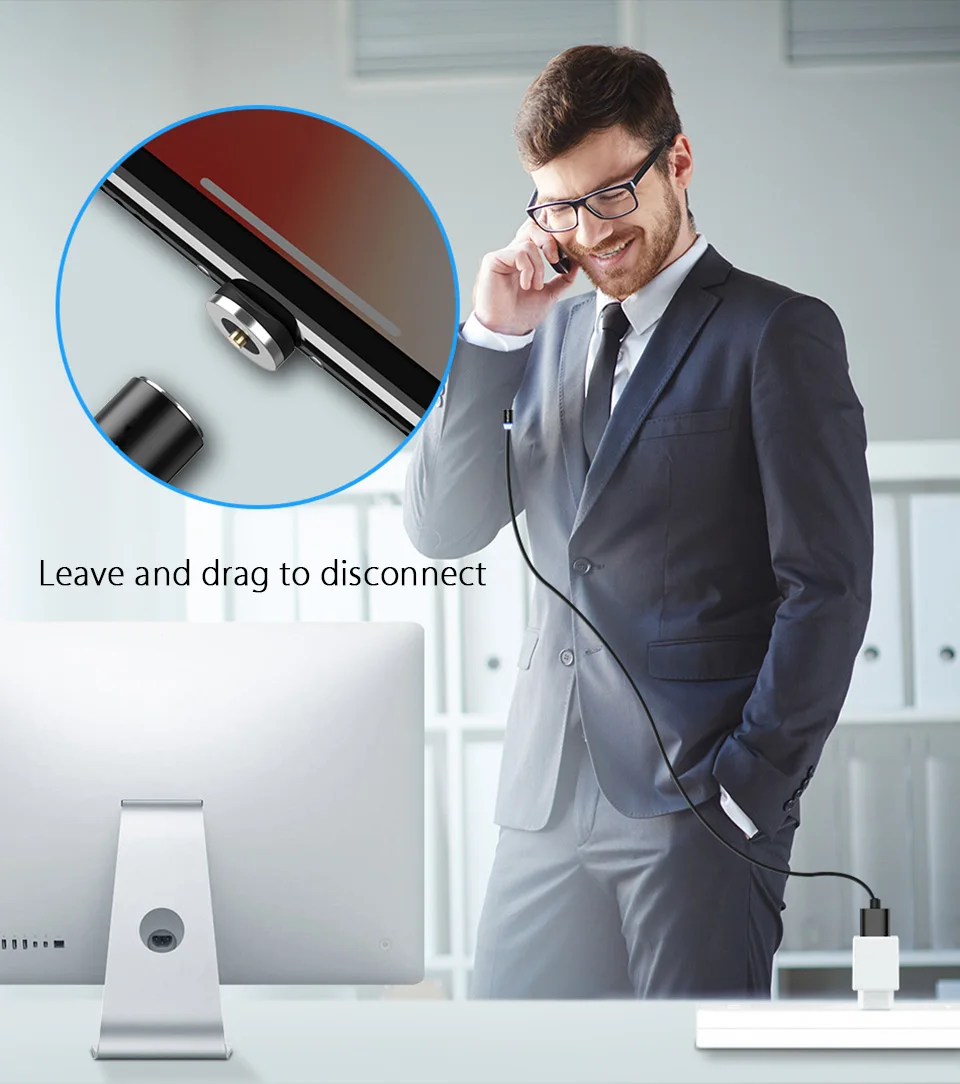 Магнитный кабель Micro Usb type-C, 2 метра, зарядный кабель для телефона, кабель Usb для samsung Galaxy S10 S9+ Note8, Магнитный зарядный провод LG