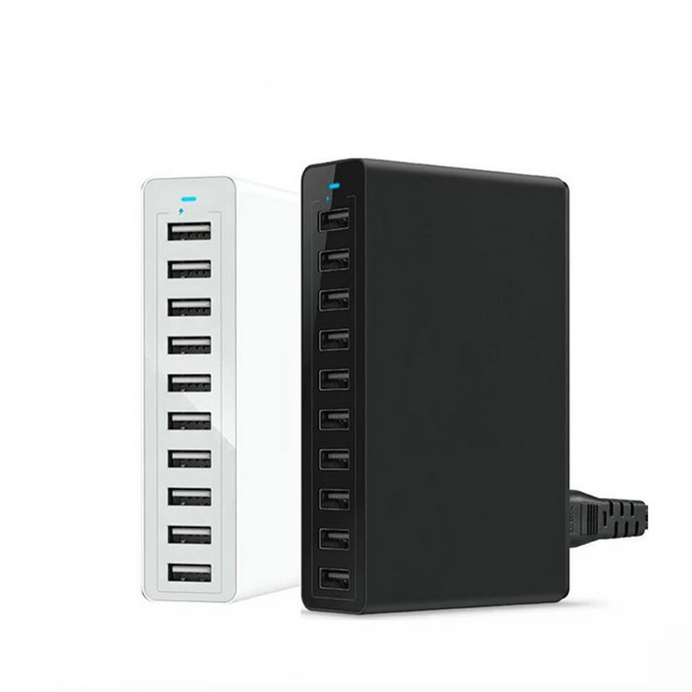 LEORY 10A 50 Вт многопортовый смартфон Европейская USB Зарядка адаптер 10 USB ABS для HUAWEI P30 XIAOMI MI9 S10 S10