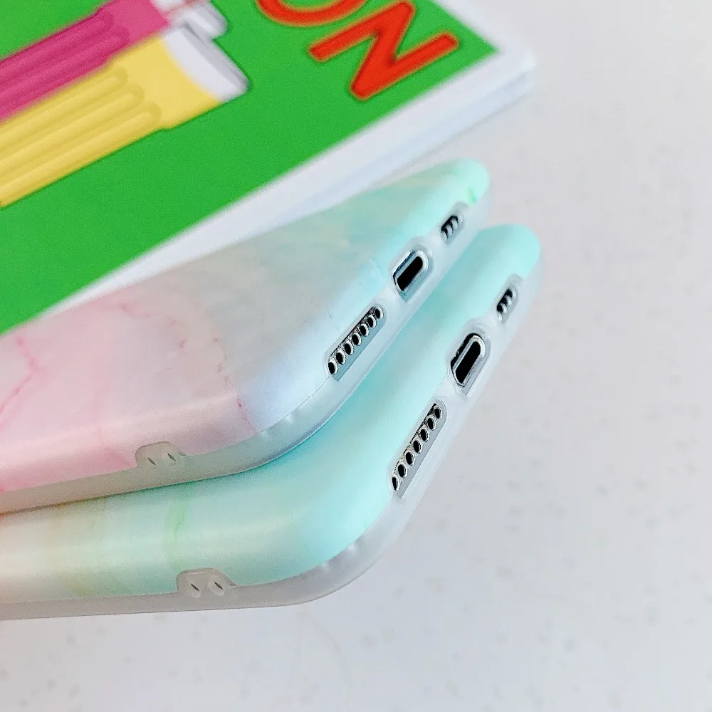 OTAO градиентный чехол для iPhone 11 Pro Max X XR XS MAX классный мраморный чехол для iPhone 7 8 6 6S Plus IMD Радужный Мягкий силиконовый чехол