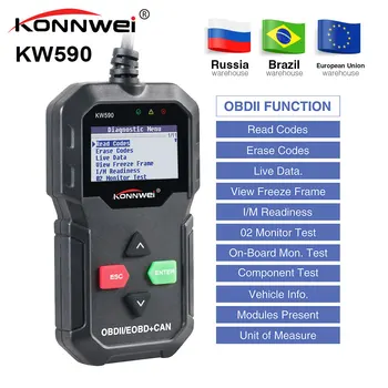 

KONNWEI KW590 OBD2 diagnostic tool better than ELM327 OBD2/EOBD+CAN auto Code Reader obdii diagnostic tool Automotive Scanner
