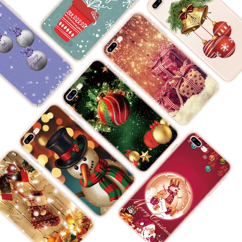 

Merry Christmas Xmas Print TPU Soft Coque for iPhone 5 5S 5C 7 8 Plus 6 6S X 4 4S SE XS Max Case for iPhone XR Case Fundas Cover