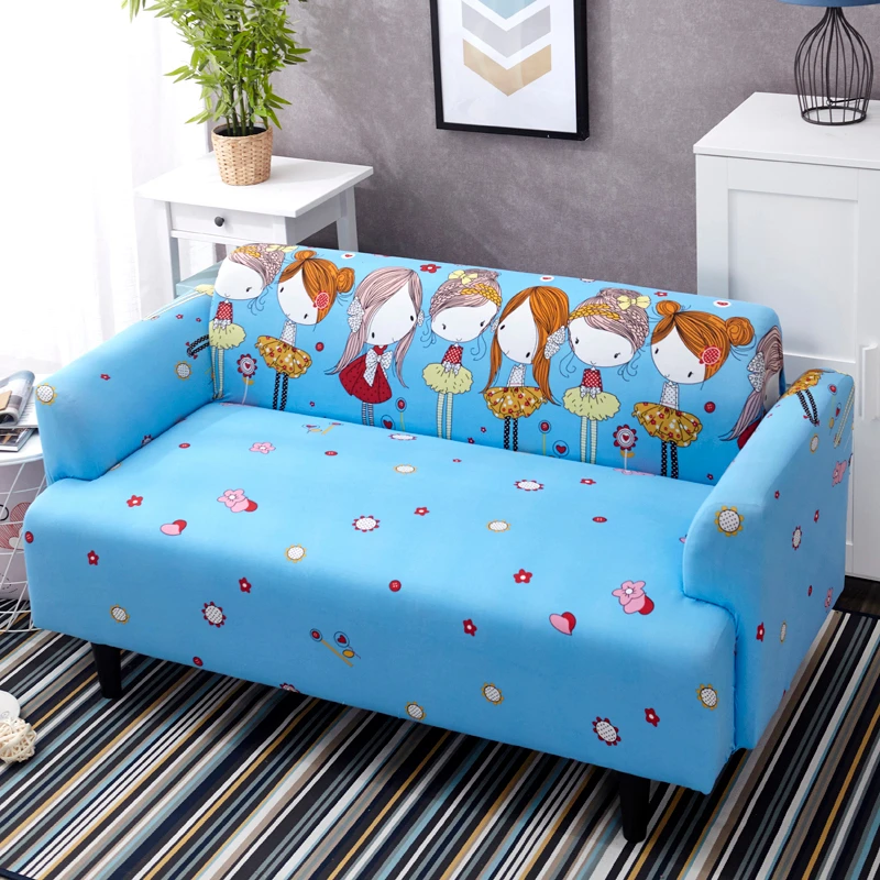 Pretty Girls Print Spandex Sofa Cover Flower Universal Sectional Couch Slipcover Towel for Pets Living Room 1pc | Дом и сад