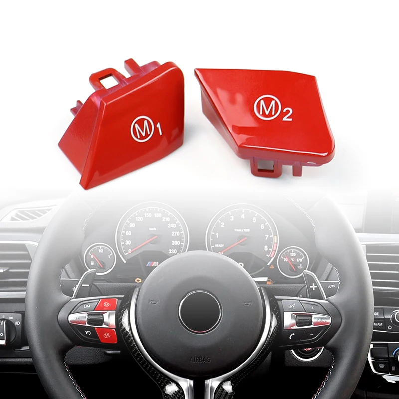30*20mm Car button cover Interior Trim Replacement Accessory Tool Parts 2pcs Steering wheel