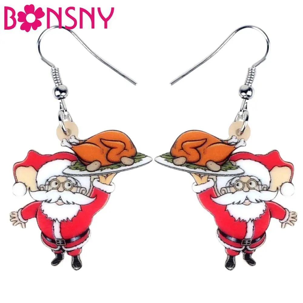 Bonsny Acrylic Christmas Thanksgiving Anime Santa Claus Turkey Earrings Dangle Jewelry For Women Teen Girl Charms Gift Accessory Drop Earrings Aliexpress