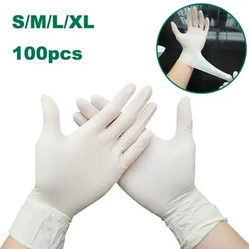 

100pcs Disposable Nitrile Gloves Kitchen Clean Food Work Anti bacterial Protective Universal Hands Gloves