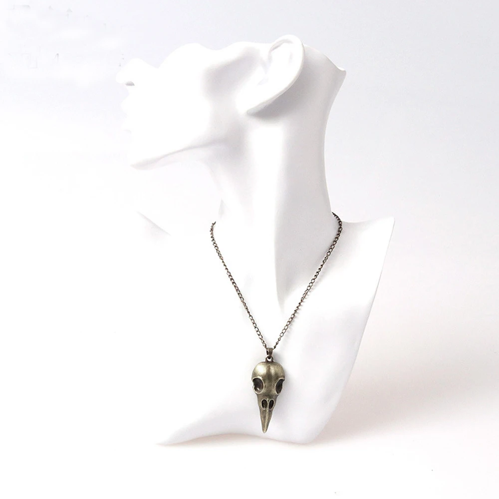 Модное мужское ожерелье викинговское с вороном череп амулет Руна ворона Бронзовый Серебристый цепь готичный панк стиль кулон ожерелье s ювелирные изделия