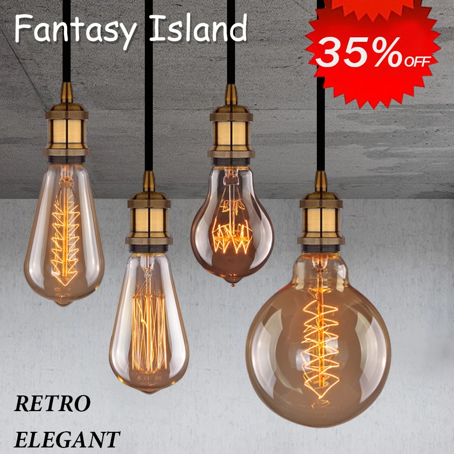 

Retro Edison Light Bulb E27 220V 40W 60W ST64 G95 Filament Incandescent Ampoule Bulbs Vintage Edison Lamp
