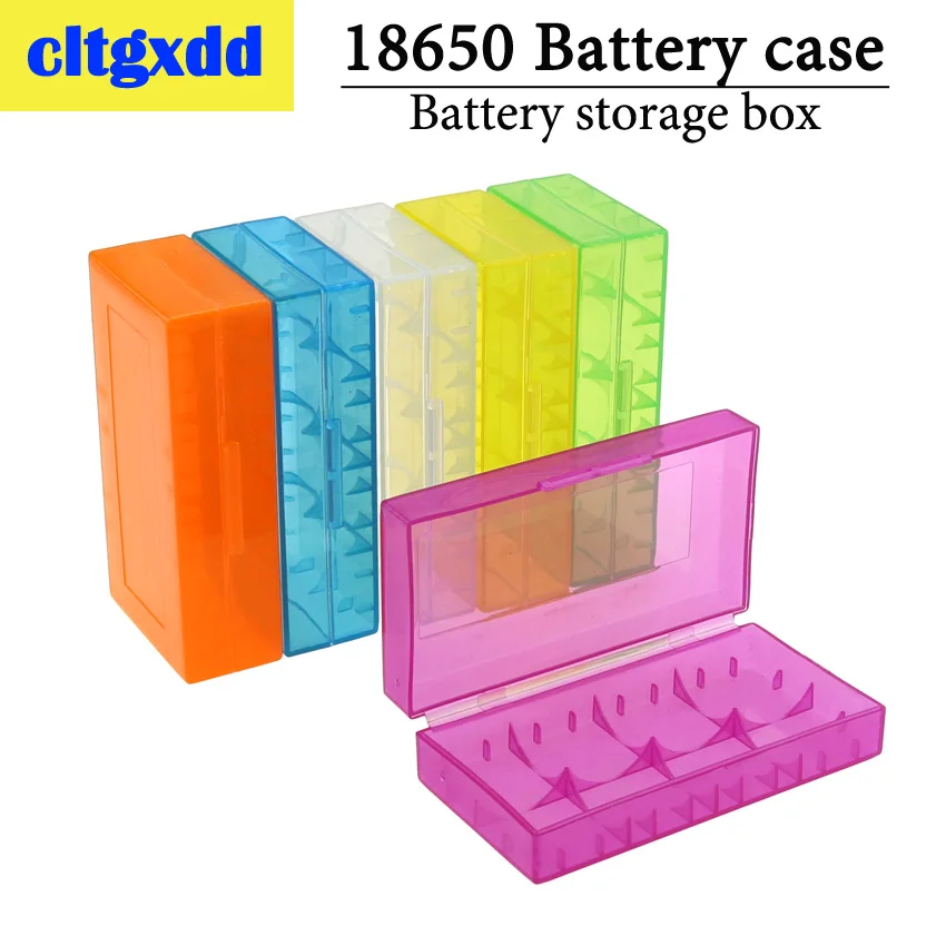 

1pc 2 slots 18650 Battery Case Plastic Transparent Hard Battery Case Holder Storage Box