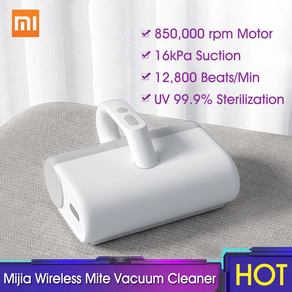

Xiaomi Mijia Wireless Mite Vacuum Cleaner Car Dust Mite Controller Sterilization 16000Pa Mite Remover 850,000 rpm Motor for Home