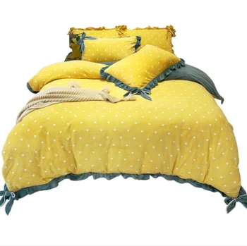 

Princess style double-sided milk fleece four-piece set