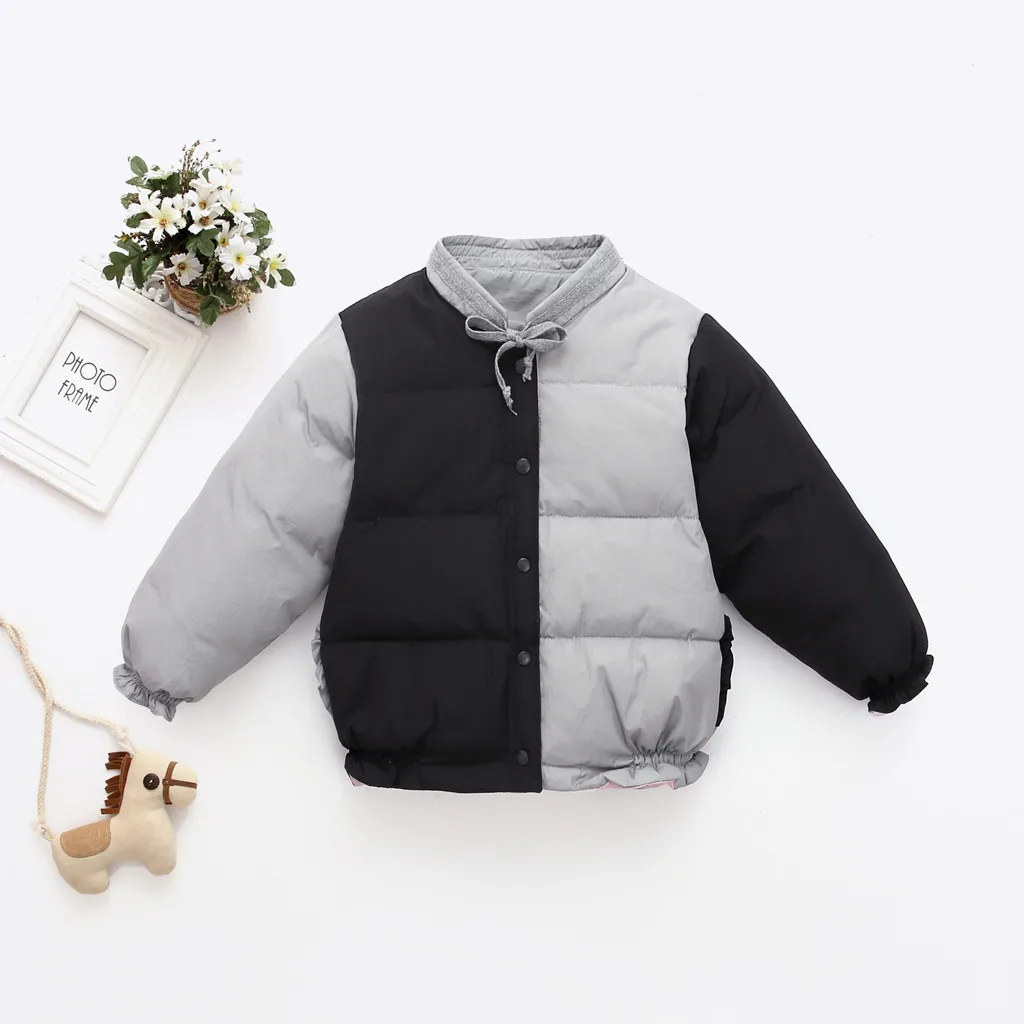 

ARLONEET Baby Girl boys Autumn winter Plush velvet warm Thick Padded parkas coats patchwork Jacket Outerwear Outfit CA26