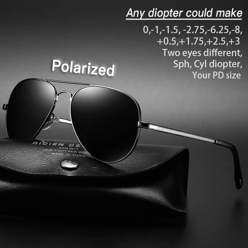Myopia sunglasses diopter Polarized oversize prescription aviation sun
