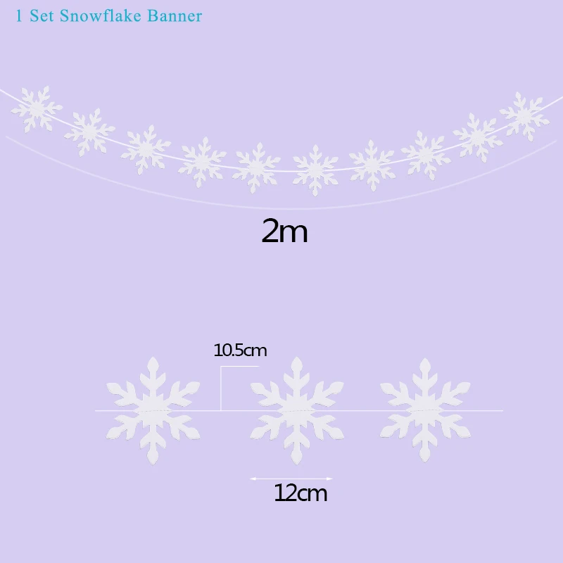 2m Banner 1 Снежинки Замороженные вечерние украшения DIY принадлежности для тематической вечеринки торт-Снежинка Топпер шар гирлянда наклейки на стену и так далее Декор - Цвет: 2m Banner 1