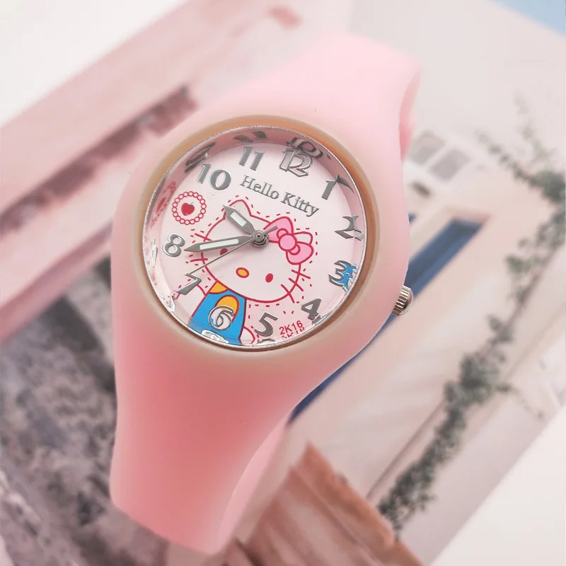 High Quality Kids Watch hello kitty children cartoon watch Children's cartoon watch fashion cute pupil watch cute silicone strap afbeelding