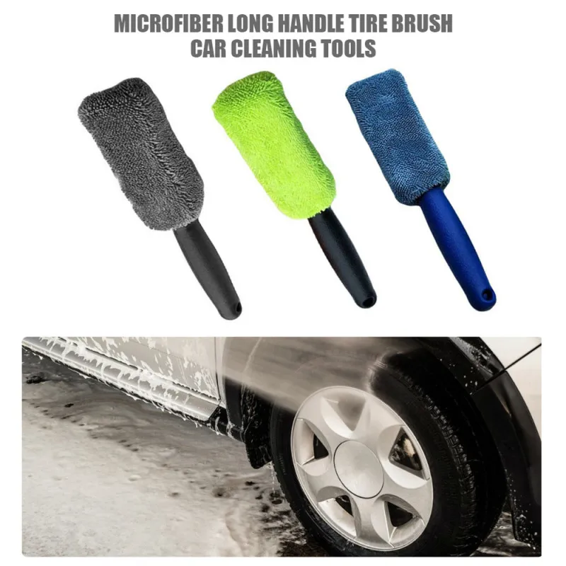 Car Microfiber Wheel Wash Brush Car Cleaning Brush Wheel Rims Tire
