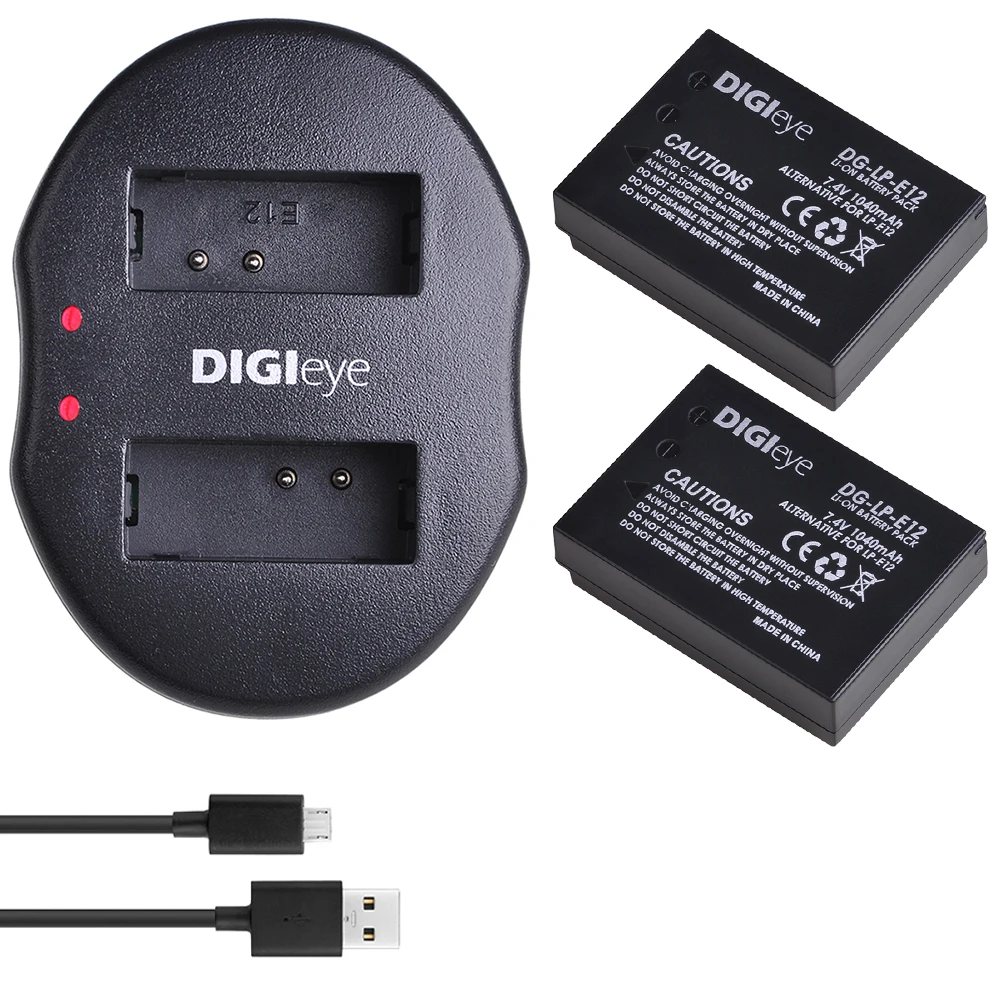 Аккумулятор LP-E12 LPE12 и зарядное устройство с двумя USB-портами для камер Canon EOS M M2 M10