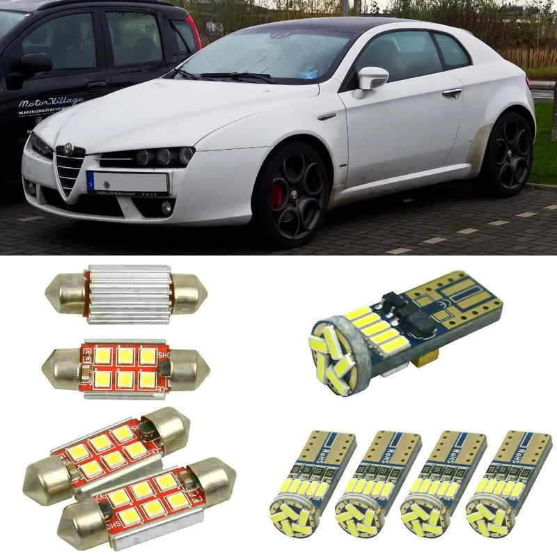 Внутренние светодиодные автомобильные фонари для Alfa Romeo Brera 939 хэтчбек для чтения купольные лампы для автомобилей Ошибка бесплатно номерной знак свет 10 шт./лот