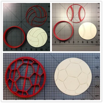

Football volleyball baseball cookie cutter kitchen baking supplies cake icing decorating tools set 3D printing