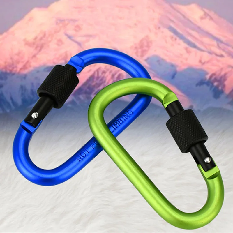 8CM Bold Carabiner Aluminum Alloy Carbine D-Ring Carbines Hanging Buckle Metal Backpack Buckle With Lock (24)