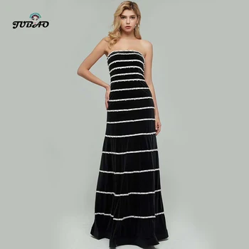 

black off the shoulder a line dress Beaded gingham runway star prom dresses long swing dress dinner party
