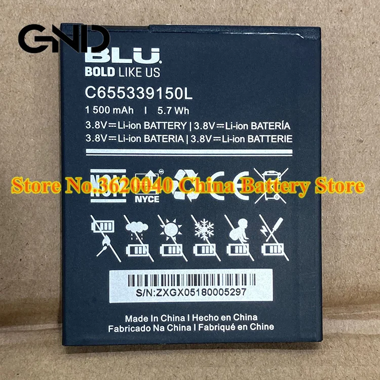 GND 3 8 V 1500 мА/ч 5.7Wh C655339150L Замена Батарея для BLU Vivo 5 mini v050 мобильный телефон